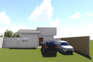 Fachada - Casa Simone Zolet em Foz do Iguaçu-PR - projeto arquitetônico, projeto BIM moderno