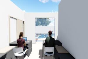 Escritório - Casa Simone Zolet em Foz do Iguaçu-PR - projeto arquitetônico, projeto BIM moderno